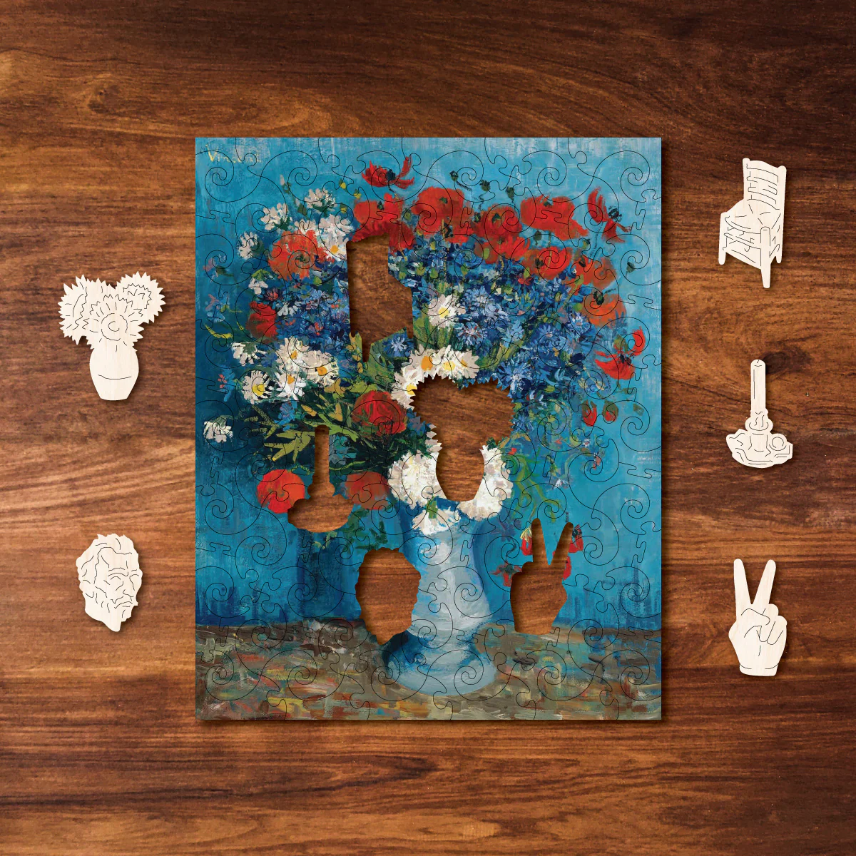 Vase With Cornflowers & Poppies MINI QT - Image 4